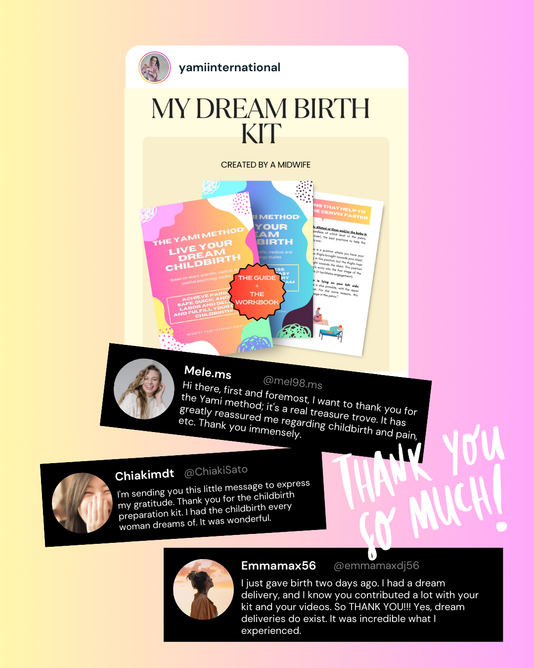 "MY DREAM BIRTH" Kit: 1 complete GUIDE + 1 WORKBOOK